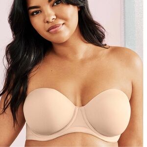 Women's Wacoal Full Figure Red Carpet Strapless Underwire Bra size 38DD in Nude